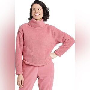 All in Motion Women's Cozy Cowl Neck Pullover Cropped Sweatshirt Size XL